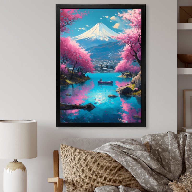 Gilby Cherry Blossom Lake I, Cadre photo noir, H 20 po x l 12 po x P 1 po