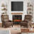 Faux Leather Pushback Recliner Chair For Living Room, Bedroom, And RV With Easy Assembly And Lumbar Support-1967922347