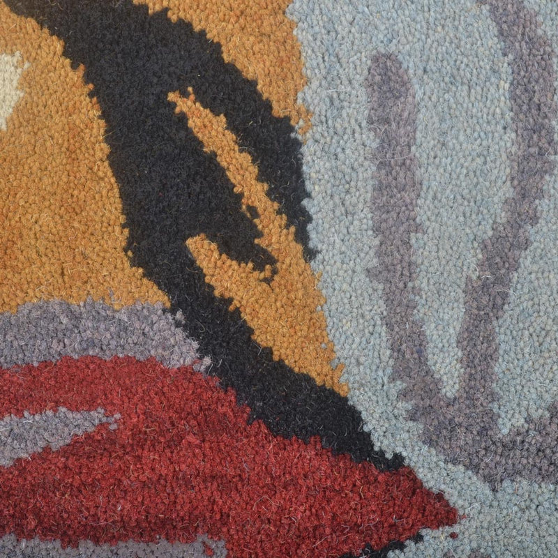 Hand Tufted Wool Eco-Friendly Area Rugs - Hallway Runner, Gold Color, Floral Modern Design, High Pile Thick Handmade Anti Skid Area Rugs for Living Room, Bed Room