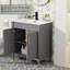 Ensemble de meuble-lavabo autoportant avec lavabo et robinet Everarda de 30 po, peint à la main-927927514
