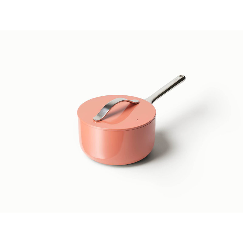 Caraway Nonstick Ceramic Saucepan, Perracotta, 3 quarts