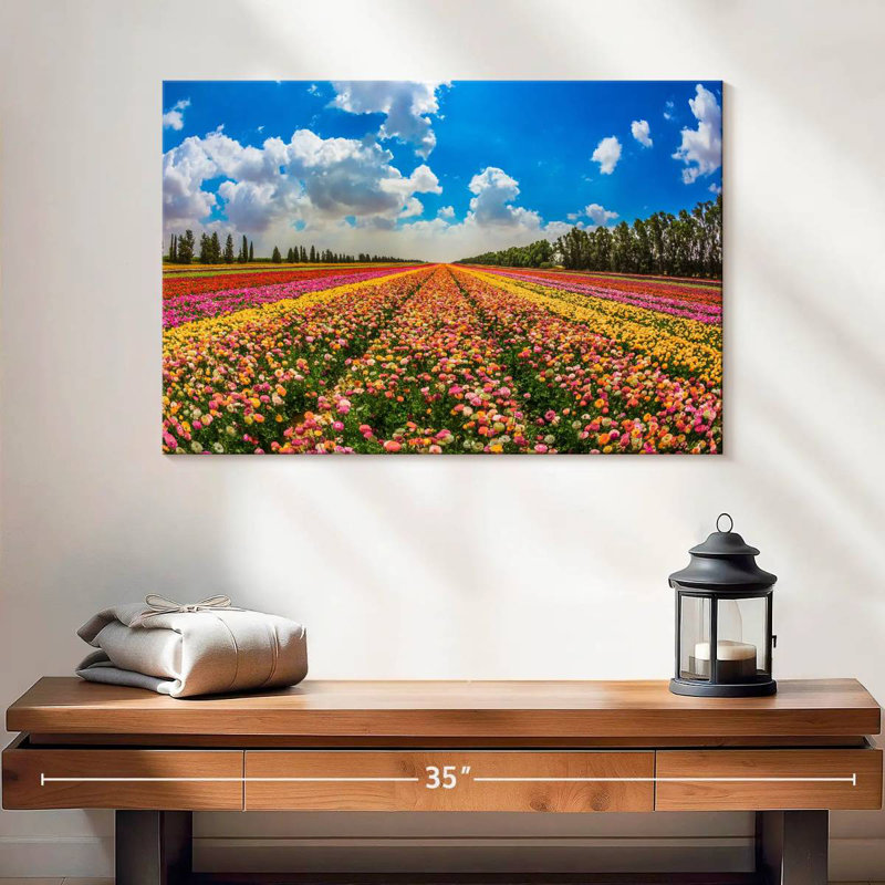 Champ de fleurs de kibboutz Alvord, H 16 po x l 24 po