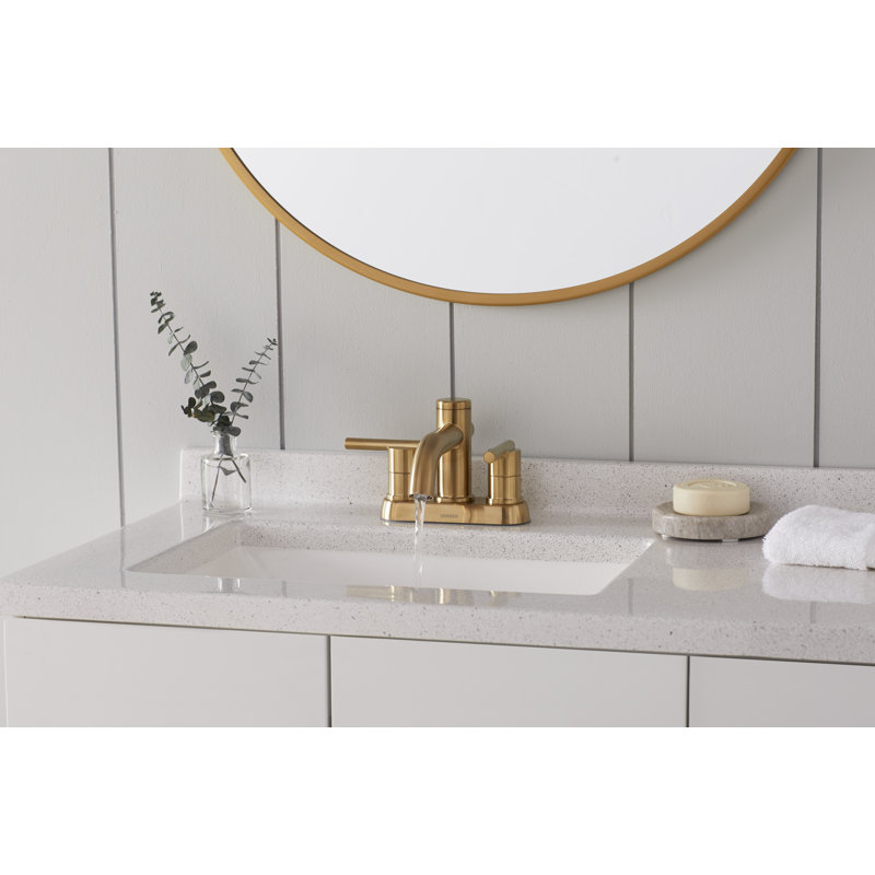 Parma Centerset Bathroom Faucet with Drain Assembly, Brushed Bronze