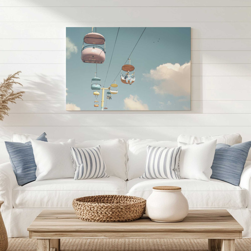 «Pastel Sky Ride Over Clouds» sur toile, H 12 po x l 18 po, Toile tendue, 1