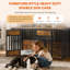 Cage en bois pour chien avec 4 portes et plateau de rangement