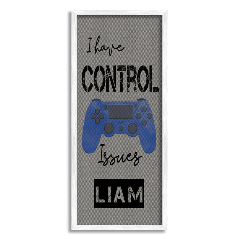"Control questions" Gamer cmw-126, art mural personnalisé, H 24 po x l 10 po, Toile tendue, Oui