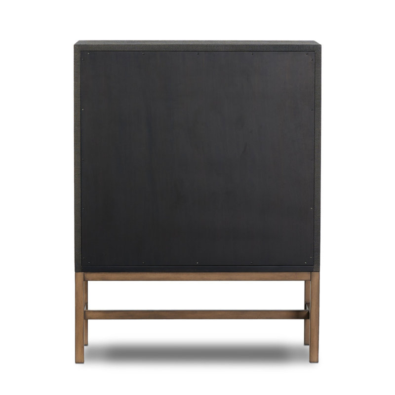 Fiona Bar Cabinet, Black Raffia
