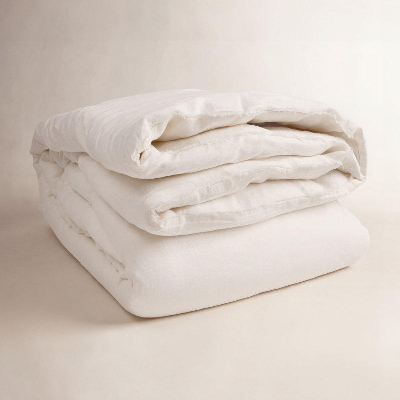 Hunter Linen Hand Loomed Duvet Cover, King Duvet Cover, Cream