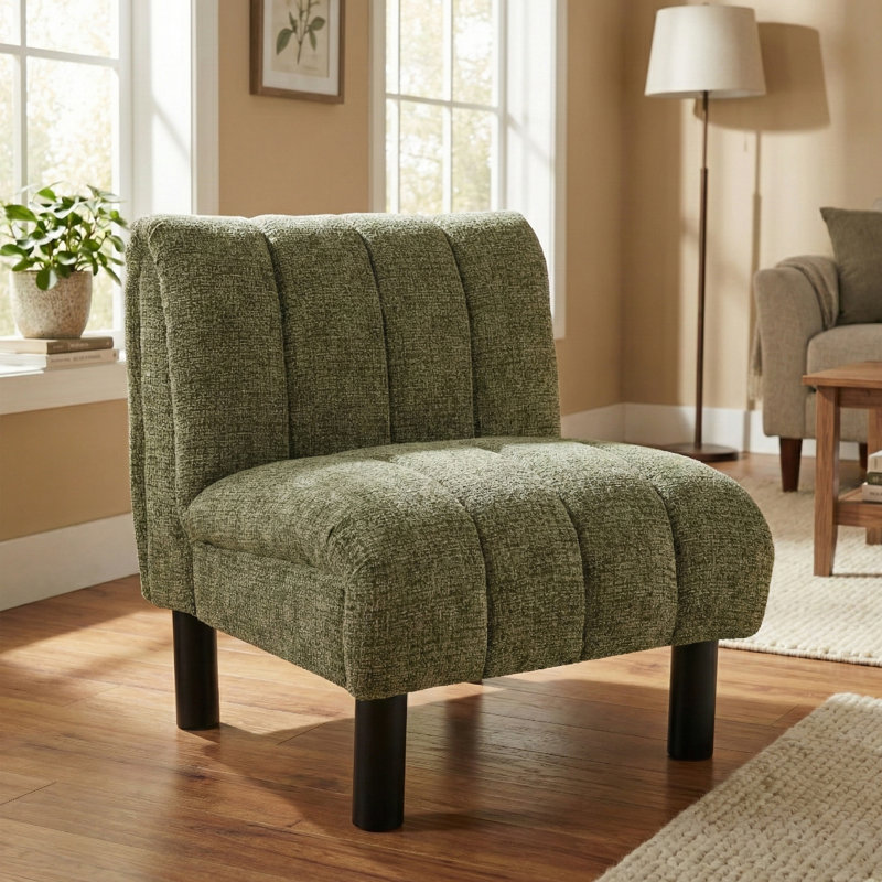 Premium Sofa Touch Fabric Accent Chair, Green