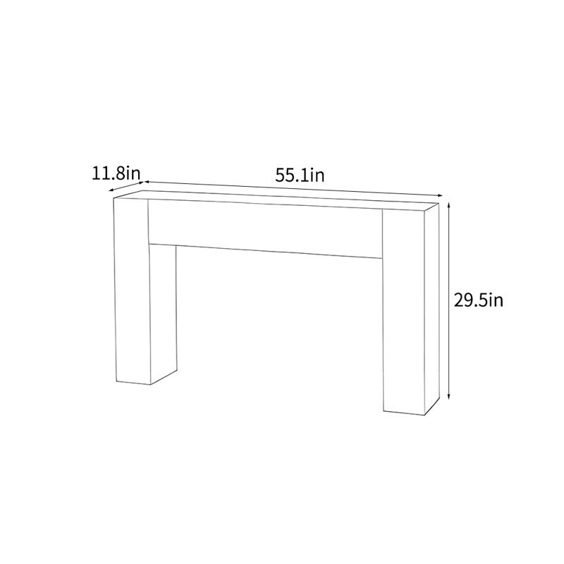 Console moderne simple et noire, H 29,5 po x l 55,1 po x P 11,8 po