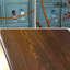 Banc de rangement bleu en bois manufacturé-1173320644