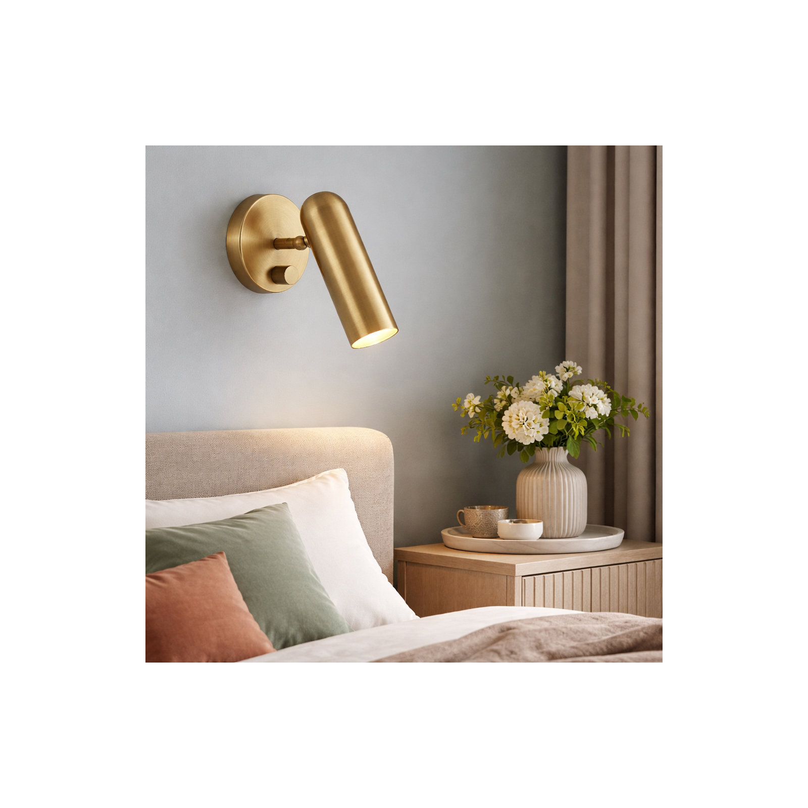 Arla Single Light Dimmable LED Wall Sconce, Heritage Brass