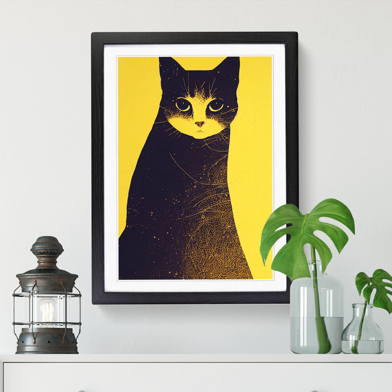 Cat Collage - Picture Frame Print, 34cm H x 25cm W, Oak Framed