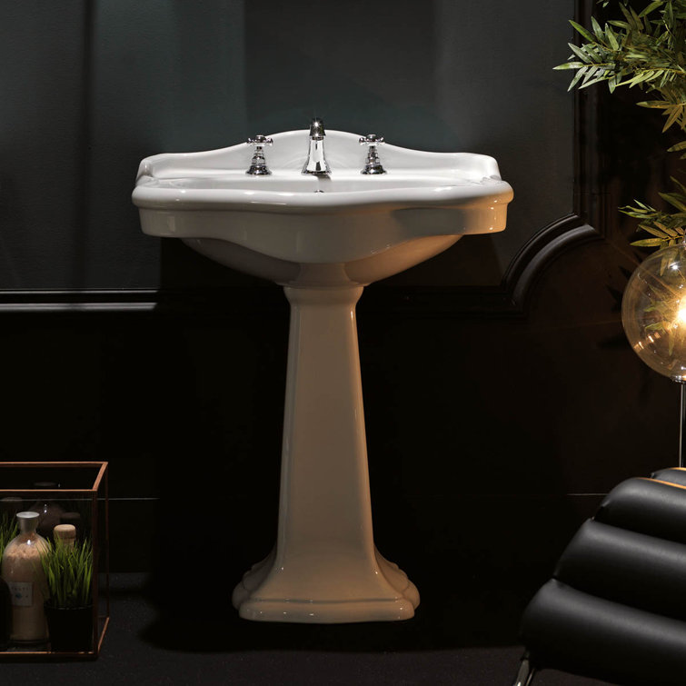 WS Bath Collections Contea 18.9'' Ceramic White U-Shaped Bathroom Sink with Overflow