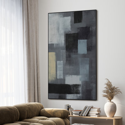Extra Large Wall Art Fabric Print - Abstract Modern Artwork Artwork Decor for Living Room or Bedroom - "Frame Assembly Required (Unfinished Frame)"