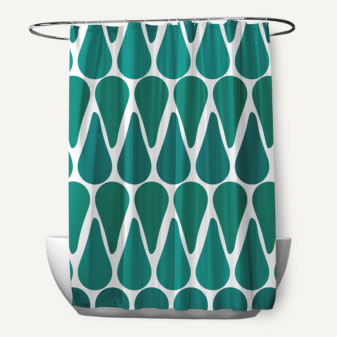 Synthia Geometric Shower Curtain Beachcrest Home™ 
