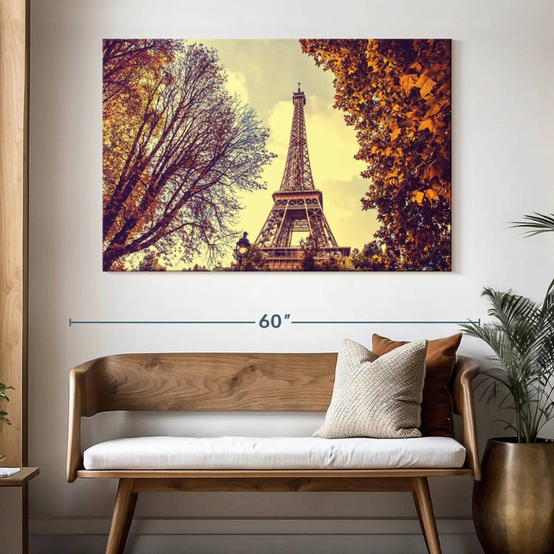 Tour Eiffel Ravi en automne, H 34 po x l 51 po