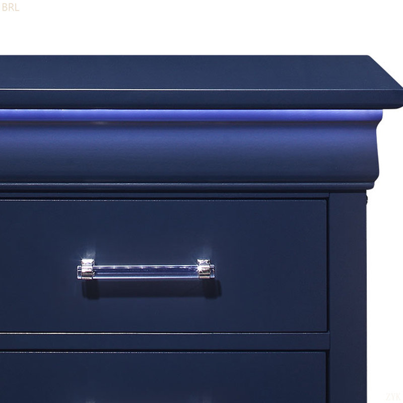 Table de chevet avec DEL, Bleu