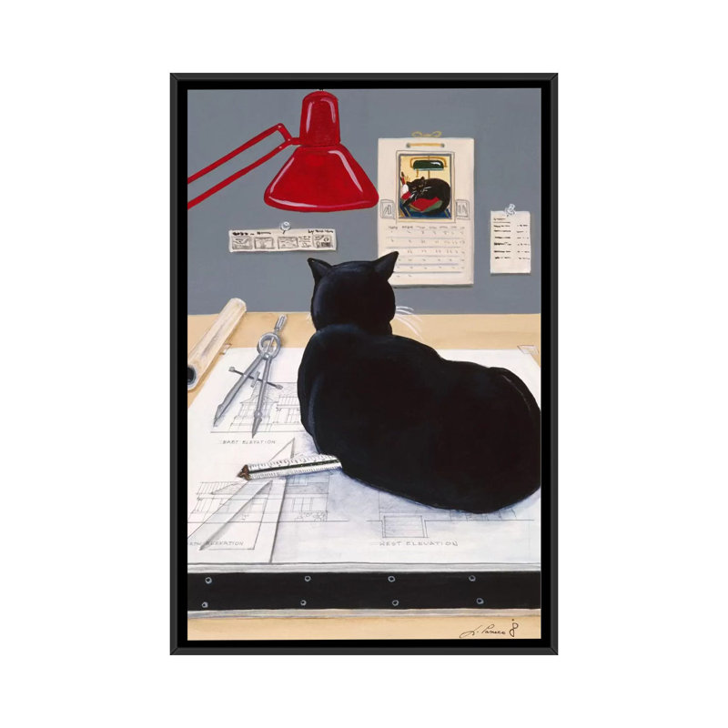 "harold the architectural paperweight" , reproduction d’art sur toile, H 26 po x l 18 po x P 1,5 po, Toile avec cadre noir