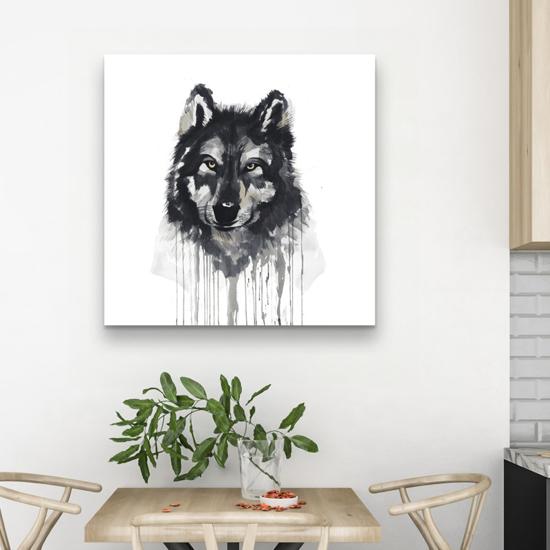 Mysterious wolve - 32"x32" art on canvas