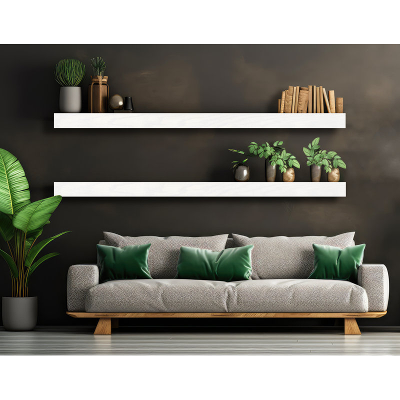 Emerald Lee 2 Piece Oak Floating Shelf, 4'' H x 72'' W x 4'' D