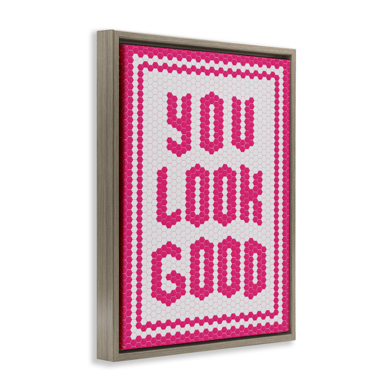 Cadre flottant en mosaïque You Look Good, H 21 po x l 17 po, Cadre flottant orme Montalcino