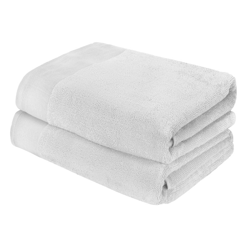 Ensemble de serviettes de bain 100% coton 2 pièces Harbison, Blanc
