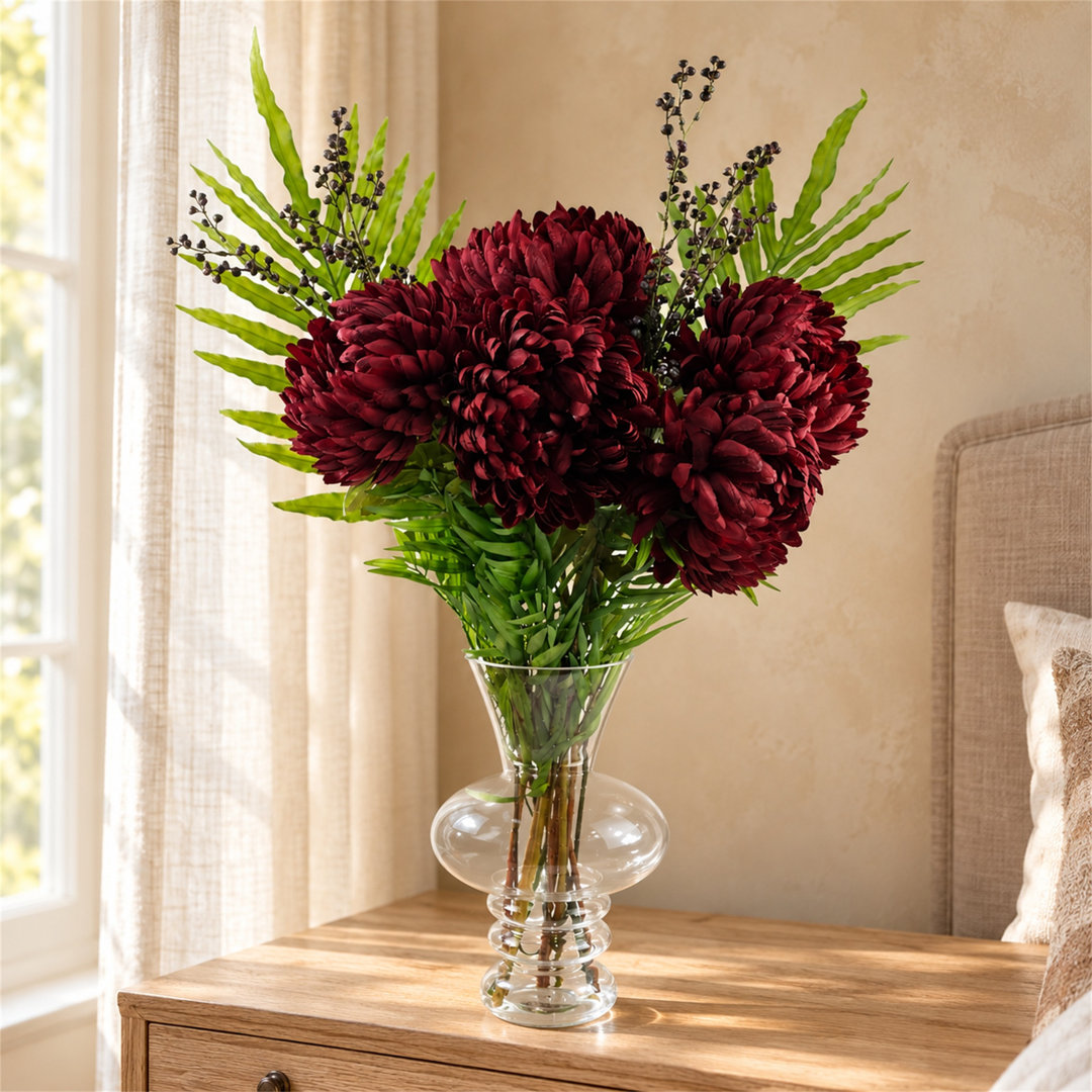 95 cm H Artificial Faux Floral in Glass Vase
