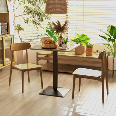 Table de salle à manger carrée Jamarea avec piètement en acier pour salle à manger