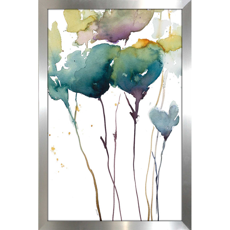 «Wildflower Grace I», reproduction de peinture à l'aquarelle sur acrylique, H 39,5 po x l 27,5 po x P 0,75 po