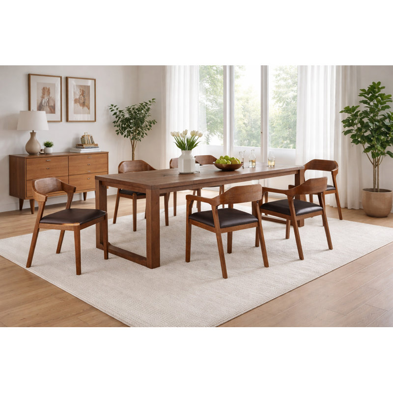 Aybri 6 - Person Solid Wood Top Four Leg Dining Set