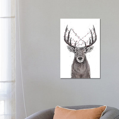 Xmas Deer by Balazs Solti - Wrapped Canvas Gallery-Wrapped Canvas Giclée