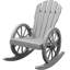Chaise berçante d'extérieur grise au design classique - Siège et dossier inclinables en bois massif gris