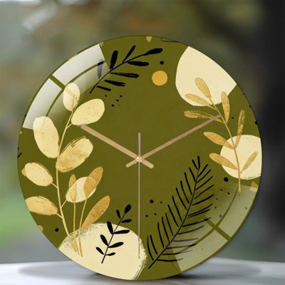 Horloge murale 12 po ronde en verre trempé avec mouvement à quartz silencieux