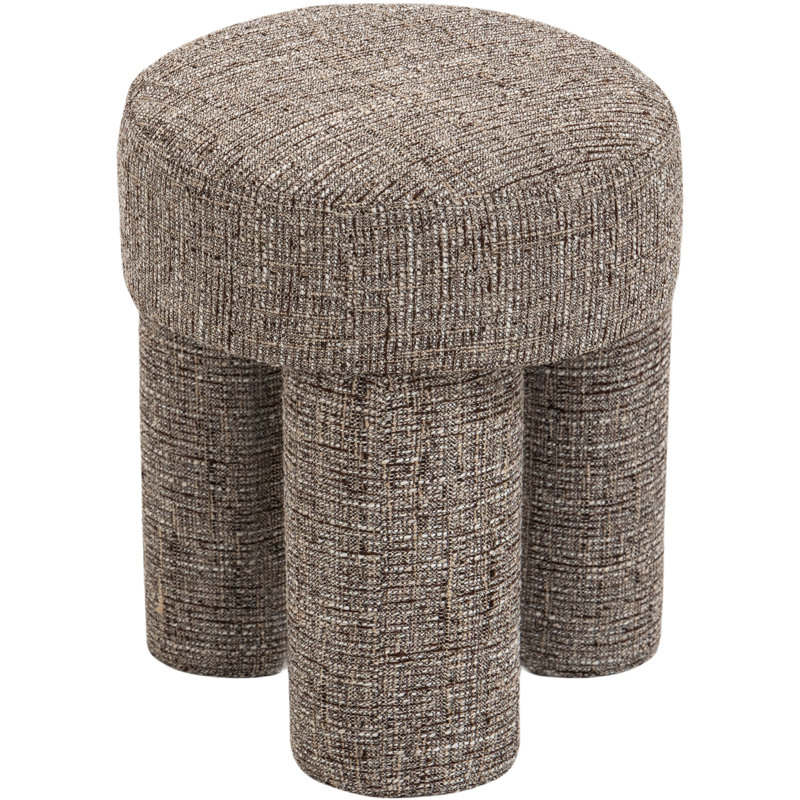 Larson 14.5" Wide Square Standard Ottoman, Brown Polyester Fabric