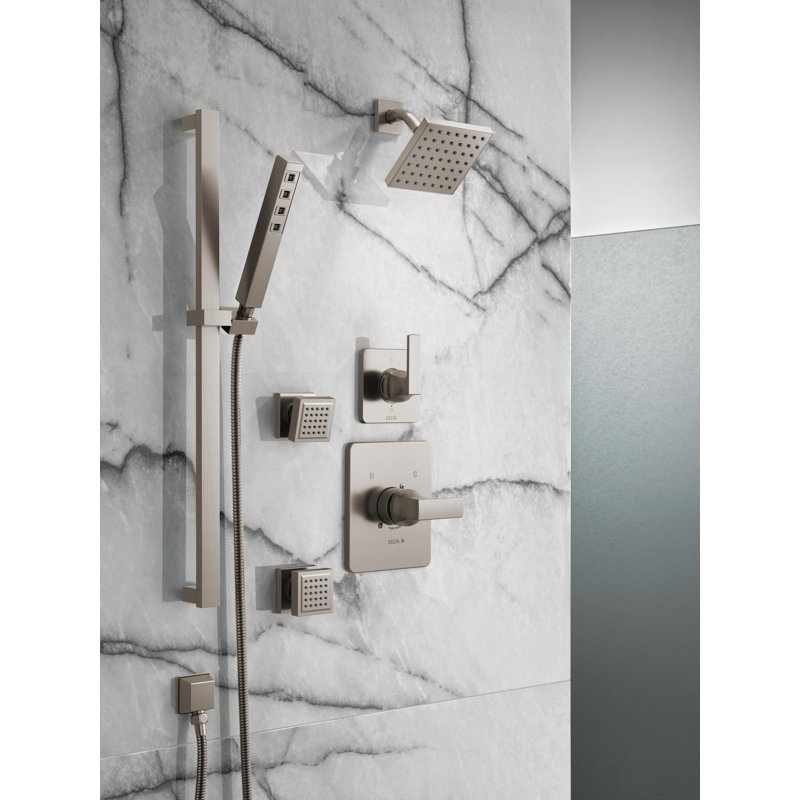 Ensemble de garniture de dérivation à 6 réglages Velum, ensemble de valve de dérivation, inverseur de douche, Inoxydable