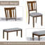 Ensemble de salle à manger de cuisine 6 pièces: table rectangulaire en bois et 4 chaises rembourrées + banc, pour 6 personnes