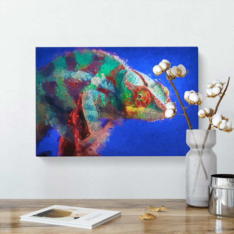 A Chameleon In Abstract - Wrapped Canvas, 50cm H x 76cm W