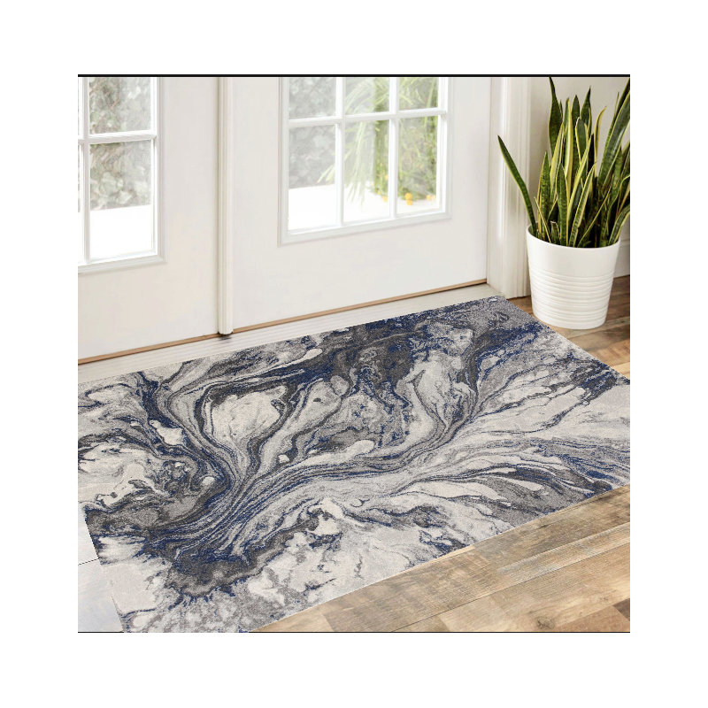 Cianciolo Gray Abstract Area Rug, Rectangle 3'3" x 4'11"
