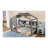 Twin Size Montessori Floor House Bed for Toddler - Kids Playhouse Bed with Roof Design and Storage Shelf, Gray Wooden Toddler Bed-2030025875