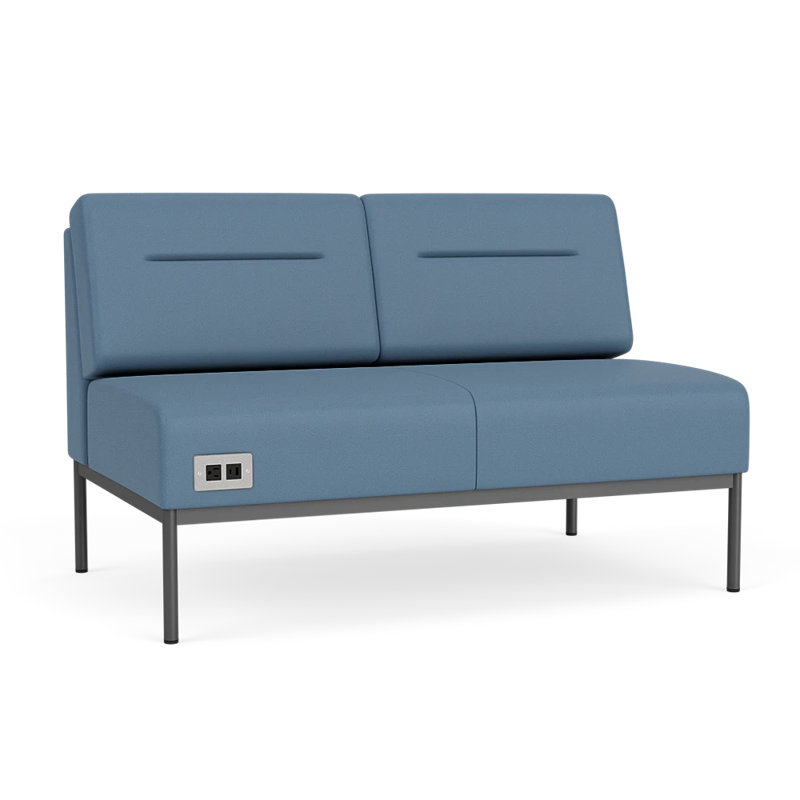 Causeuse Darsey, Avec alimentation, Gris anthracite, Open House Quarry - bleu