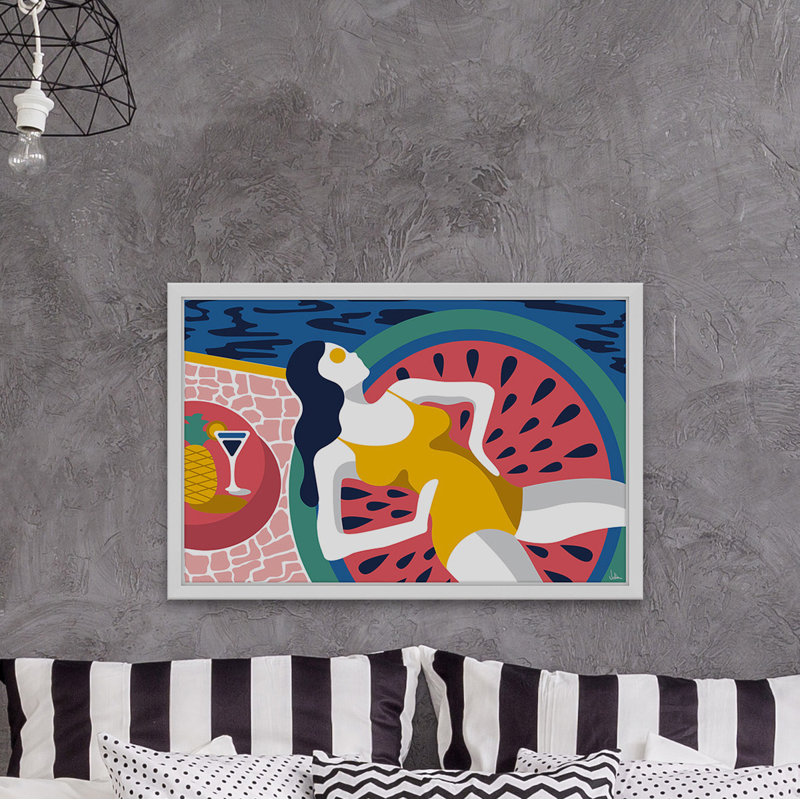 « to nage and-baignoire », impression encadrée, 24 po x 36 po