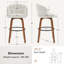 Ensemble de 2 tabourets de bar pivotants à hauteur de comptoir, 2 chaises d'îlot de cuisine modernes avec dossier large, pieds en bois massif et garniture cloutée-604296113-604296114