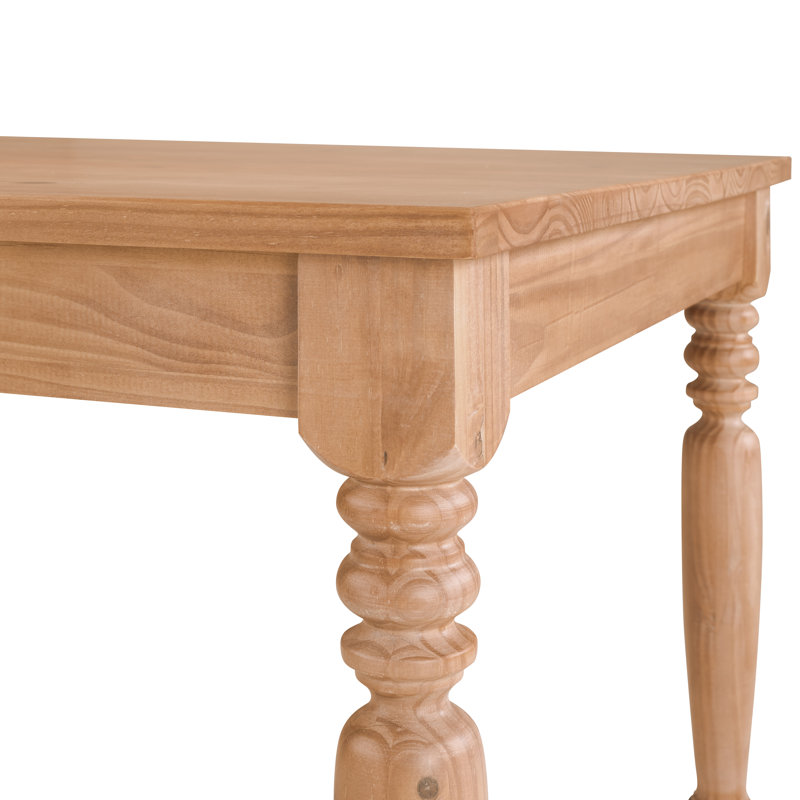 Caydn Pine Solid Wood Dining Table, Rustic Yellow