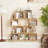 2 Pcs 4-tier S-shaped Bookcase With 4 Open Cubes Geometric Corner Display Shelf