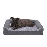 Two-Tone Faux Fur & Suede Sofa Pet Bed
