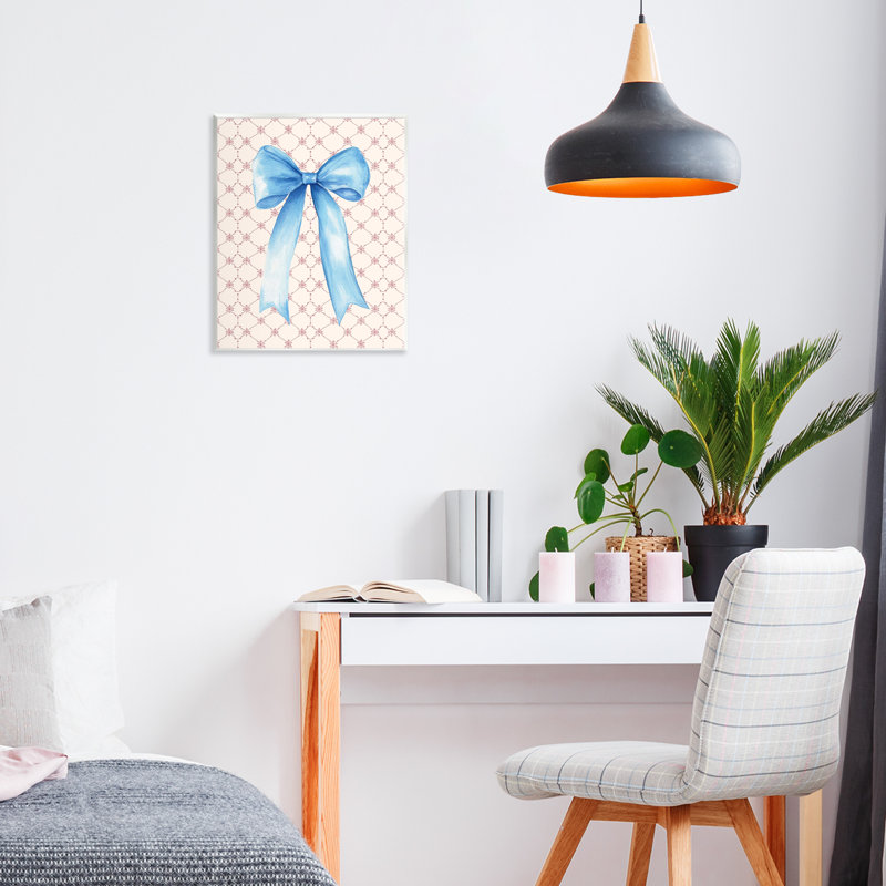 «Blue Bow on Rose Quilt», plaque murale par Petal Prints Design