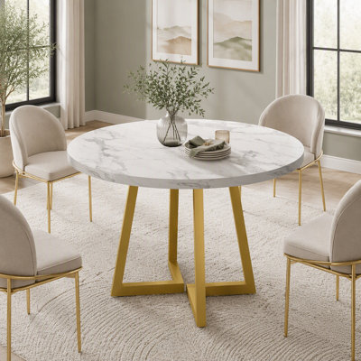Table de salle à manger de 80 cm (31,5 po), style industriel, avec piètement en métal