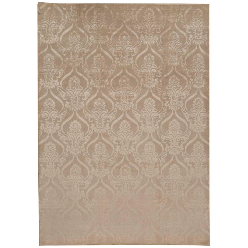 Tapis argent noué à la main de haute qualité
