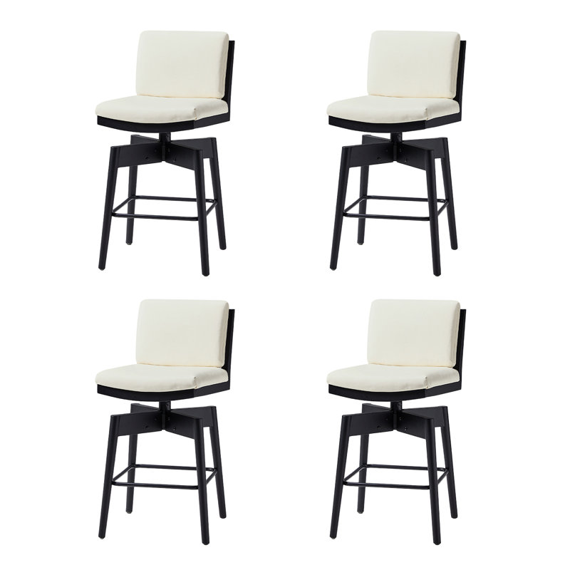Lafrance Modern Barstool with Adjustable Features, Ivory, 2
